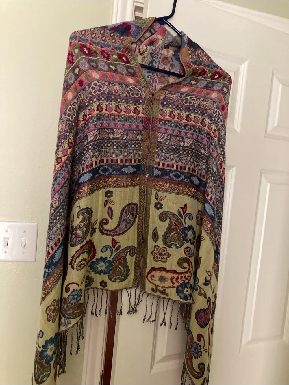 Paisley & Floral Hooded Shawl Wrap - Multicolor Pashmina